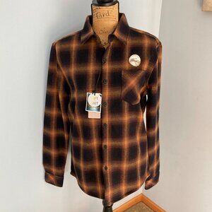 NWT Nomad Lined Flannel Shirt Rust/Black Plaid Men Size S